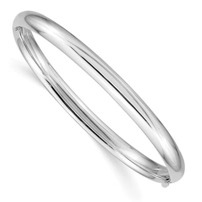 Pre-owned Accessories & Jewelry 14k White Gold Polished 3/16 Hinged Baby Bangle 6" Childrens Jewelry
