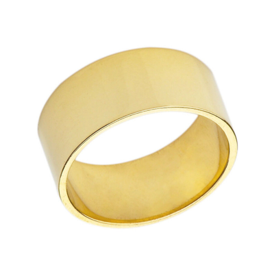 Pre-owned Claddafgh Gold Solid Gold High Polished 8 Mm Flat Wedding Band (yellow/rose/white)in 10k In Yellow Gold