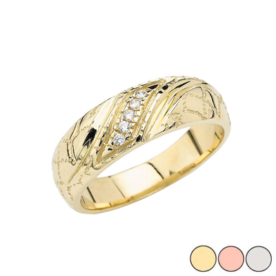 Pre-owned Claddafgh Gold Solid Gold Men's Nugget Wedding Band Ring In (yellow/rose/white) In 10k In Yellow Gold