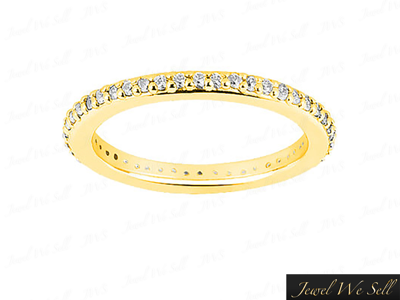 Pre-owned Jewelwesell Natural .75ct Round Brilliant Cut Diamond Eternity Band Ring 14k Gold H Si2