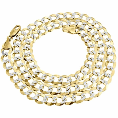 Pre-owned Jfl Diamonds & Timepieces Real 10k Yellow Gold Solid Diamond Cut Cuban Link Chain 8.50mm Necklace 20 - 30"