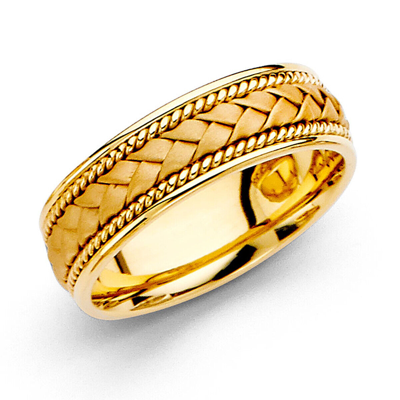 Pre-owned Td Collections 14k Yellow Gold 8mm Braided Wedding Band -10.5 Size