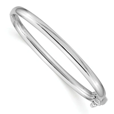 Pre-owned Accessories & Jewelry 14k White Gold Children's Polished Hinged 3.75mm Baby Bangle Kid's Jewelry 5"