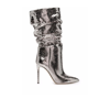 Paris Texas Silver 105mm Snake Effect Leather Boots In Silver