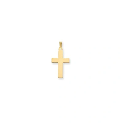 Pre-owned Goldia 14k Yellow Gold Solid & High Polished Engravable Medium Plain Latin Cross Charm