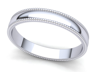 Pre-owned Jewelwesell Domed Milgrain Band Ring Mens Womens 2mm 3mm 4mm 5mm 6mm 7mm 8mm Solid 18k Gold