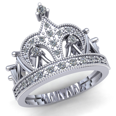 Pre-owned Jewelwesell Natural 2ct Round Cut Diamond Women's Bridal Crown Engagement Ring 14k Gold