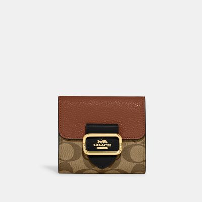 Coach Outlet Small Morgan Wallet In Colorblock Signature Canvas In Multi