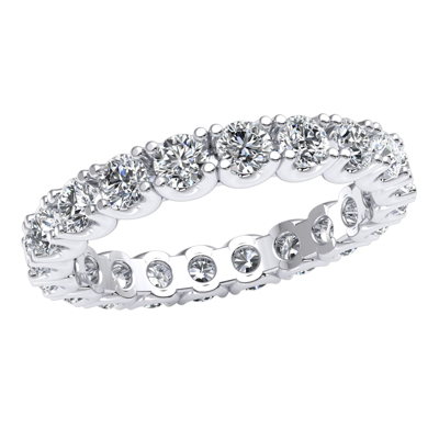 Pre-owned Jewelwesell 2.00ct Individual U-basket Eternity Wedding Band Ring Genuine Diamond 10k Gold