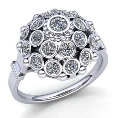 Pre-owned Jewelwesell Genuine 1ct Round Cut Diamond Women's Bridal Vintage Engagement Ring 14k Gold