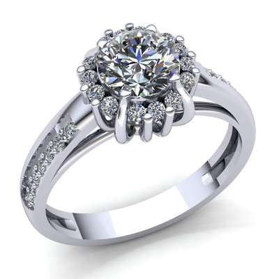 Pre-owned Jewelwesell Genuine 3ct Round Cut Diamond Ladies For Her Solitaire Engagement Ring 14k Gold