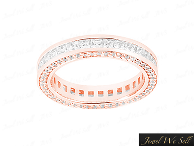 Pre-owned Jewelwesell 2.50ct Princess Cut Diamond Anniversary Eternity Band Ring Solid 14k Gold Si1