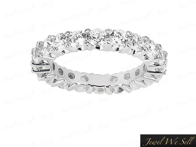Pre-owned Jewelwesell 2.50ct Round Cut Diamond Accented Shared Prong Eternity Band Ring 10k Gold I Si2