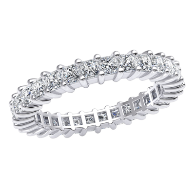 Pre-owned Jewelwesell 10k Gold 2.00ct Princess Diamond Shared Prong Eternity Band Promise Ring Gh Si1 In F