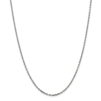 Pre-owned Accessories & Jewelry 14k White Gold 2.2mm Solid Diamond Cut Cable Chain W/ Lobster Clasp 16" - 24"
