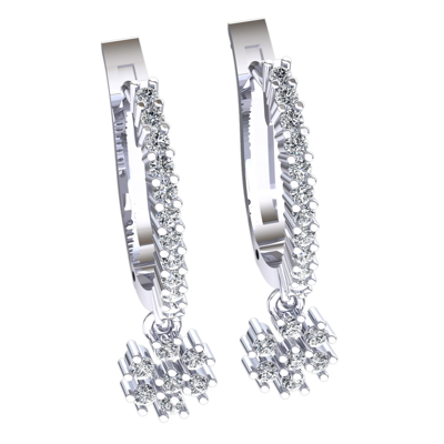 Pre-owned Jewelwesell 0.6carat Genuine Round Cut Diamond Ladies Clip Backs Earrings Solid 10k Gold In J