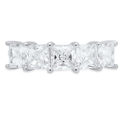 Pre-owned Pucci 3.75 Ct Princess Cut Classic Simulated Engagement Bridal Band 14k White Gold In White/colorless