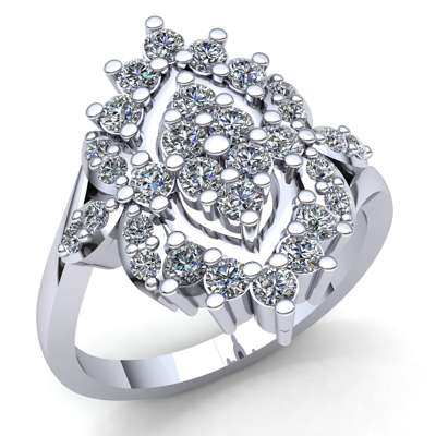 Pre-owned Jewelwesell Genuine 2ctw Round Diamond Ladies Bridal Flower Vintage Engagement Ring 10k Gold