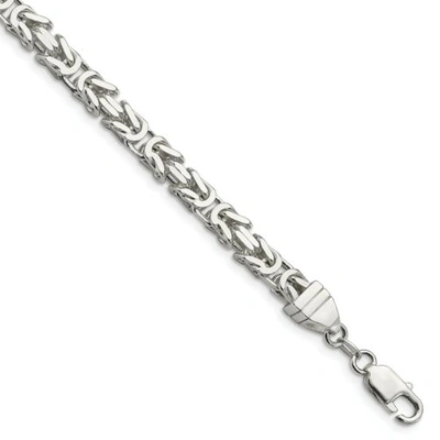 Pre-owned Goldia Sterling Silver Solid 6mm Polished Byzantine Bracelet W/ Lobster Clasp 8" In White