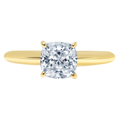 Pre-owned Pucci 1 Cushion Designer Statement Bridal Natural Aquamarine Ring 14k Yellow Gold