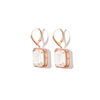 Shay 18kt Rose Gold Portrait White Topaz Earrings In Gold