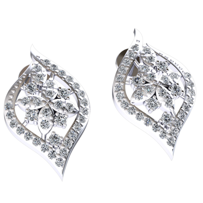 Pre-owned Jewelwesell Natural 0.45ct Round Cut Diamond Ladies Casual Drop Earrings Solid 14k Gold In H