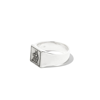 Pyrrha Sterling Silver Wolf Square Signet Ring In Silver