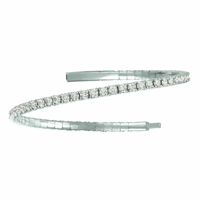 Pre-owned Morris 1.00 Carat Natural Diamond Flexible Bracelet 6.5 Inch G-h Si 14k White Gold