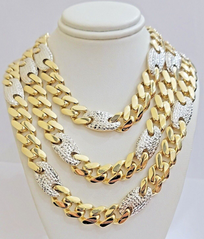 Pre-owned My Elite Jeweler 14mm Miami Cuban Mariner Link Chain Necklace Diamond Cuts Real 10k Yellow Gold