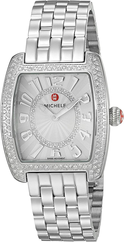 Pre-owned Michele Urban Mini Diamond Dial Steel Mww02a000572 29mm Ladies Watch