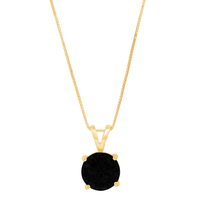 Pre-owned Pucci 3 Round Classic Natural Onyx Pendant Necklace 16" Chain Solid 14k Yellow Gold In D
