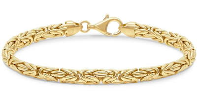 Pre-owned Devata Gold Plated Sterling Borobudur 6mm Oval Chain Bracelet Byh5746 8.0"