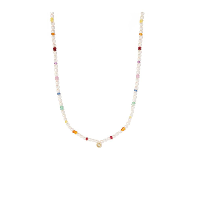 Loren Stewart 14k Yellow Gold Sapphire And Pearl Necklace
