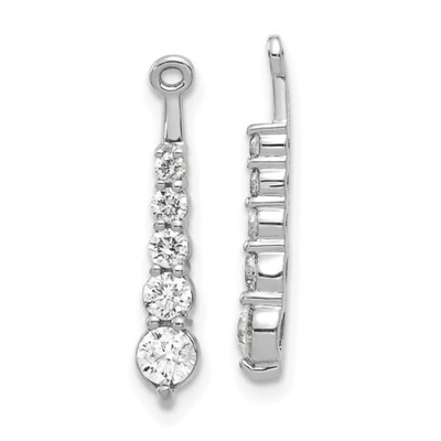 Pre-owned Jewelry 14k White Gold Aa 5 Stone Dangle Diamond Earring Jacket