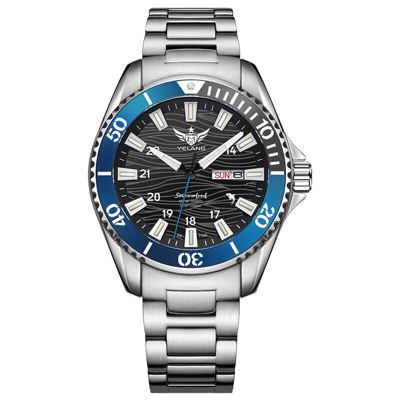 Pre-owned Yelang Men Military Watch Eco-drive Solar Watches Luminous Wristwatch 300m Sport