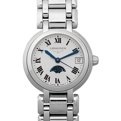 Pre-owned Longines Primaluna L81154716 White Dial Unisex Watch Genuine Frees&h