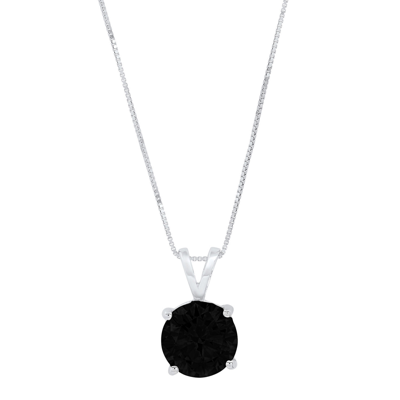 Pre-owned Pucci 2 Round Classic Natural Onyx Pendant Necklace 18 Box Chain Solid 14k White Gold In D