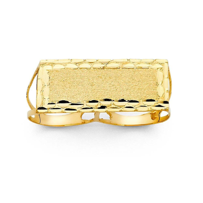 Pre-owned Tgdj 14k Yellow Gold 2 Finger Men's Ring