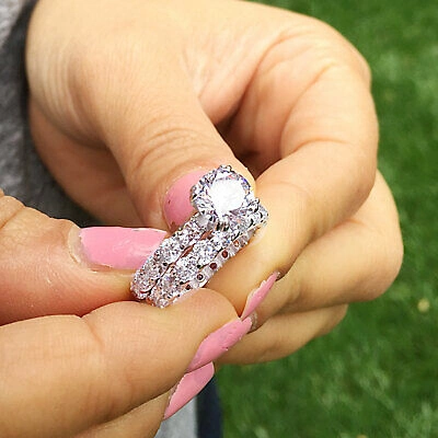Pre-owned Knr Gia Certified 14k Solid White Gold Round Cut Diamond Engagement Ring 6.00ctw