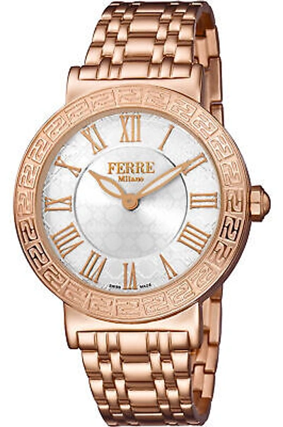 Pre-owned Milano Womens Wristwatch Ferre'  Fm1l041m0081 Steel Ip Rosã¨ Ijp
