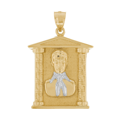 Pre-owned Jackani 10k Or 14k Two Tone Gold Malverde Mens House Style Pendant