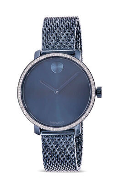 Pre-owned Movado Bold Shimmer Blue Ion-plated Mesh Ladies Watch 3600780