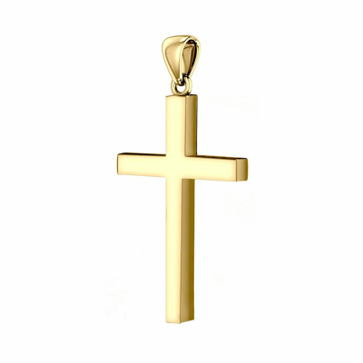 Pre-owned Us Jewels Men's Xl Heavy Solid 2in 10k Yellow Gold Christian Cross Pendant, 50mm