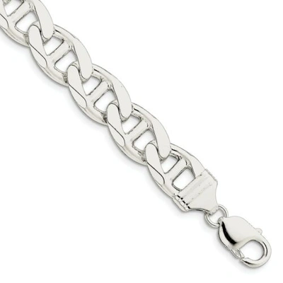 Pre-owned Accessories & Jewelry Sterling Silver Solid 13.5mm Flat Anchor Bracelet W/ Lobster Clasp 8" - 9"
