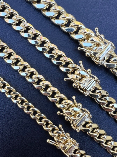 Pre-owned Harlembling Real 10k Yellow Gold Miami Cuban Link Chain Necklace 4.5-7mm 18-26" Box Lock
