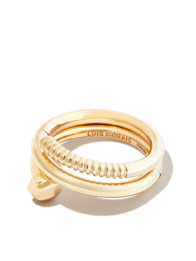 Luis Morais 14k黄金 Serpentine 螺钉造型戒指 In Gold