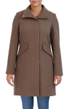 Cole Haan Signature Wool Blend Melton Coat In Taupe