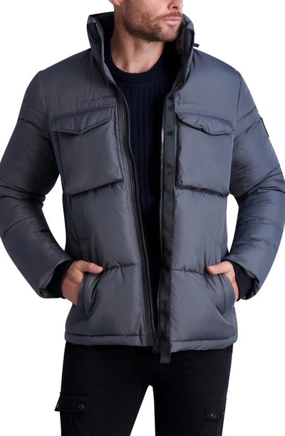 Karl Lagerfeld Quilted Jacket In Grey