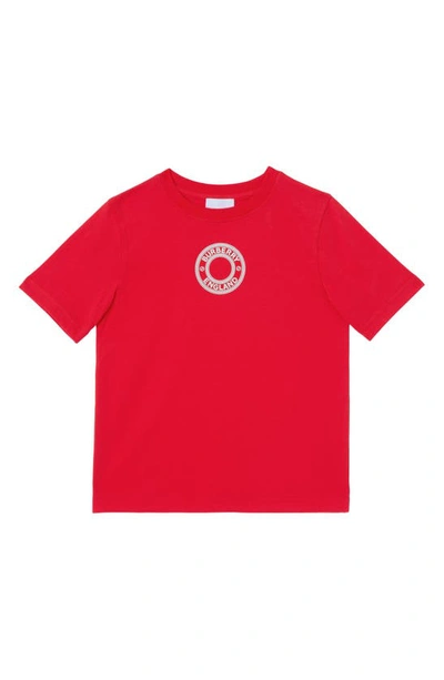 Burberry Kids' Logo Cotton Jersey T-shirt In Red