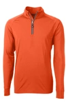 Cutter & Buck Adapt Eco Knit Stretch Recycled Mens Quarter Zip Pullover In Orange